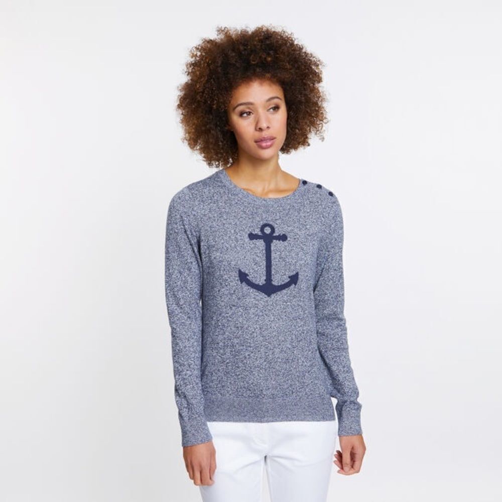 ✨ LONG SLEEVE ANCHOR INTARSIA SWEATER✨